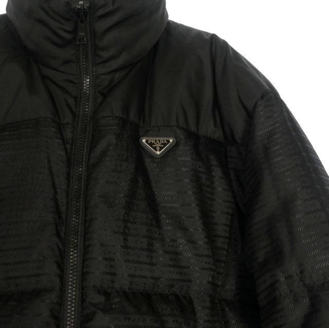 Prada Re-nylon Triangle Logo Reversible Down Jacket Blouson XL Black Sgc045