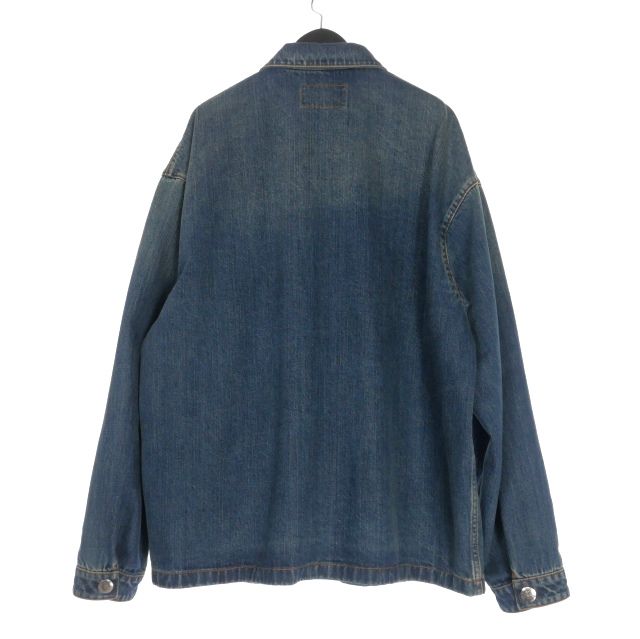 Prada 24SS Triangle Logo Denim Jacket Blouson Vintage Finish XL Indigo Gec066