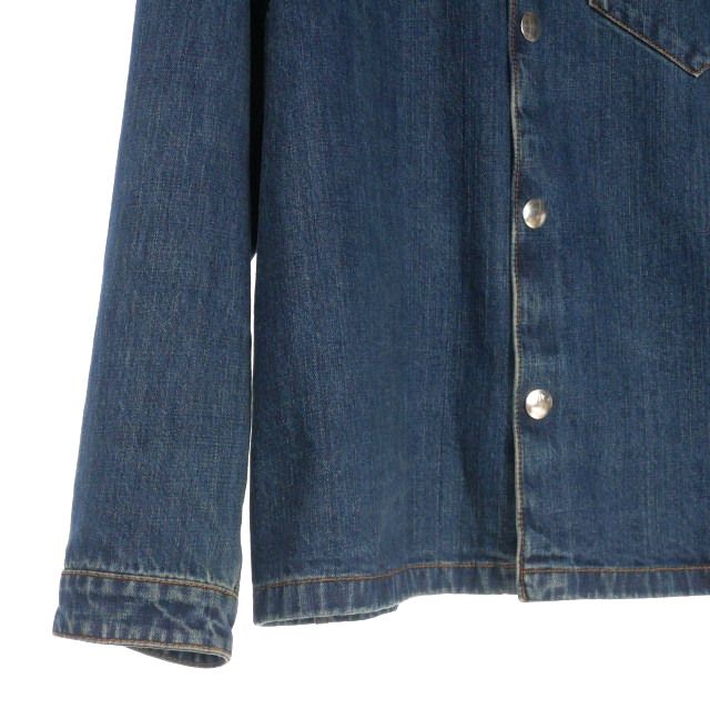 Prada 24SS Triangle Logo Denim Jacket Blouson Vintage Finish XL Indigo Gec066