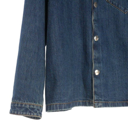 Prada 24SS Triangle Logo Denim Jacket Blouson Vintage Finish XL Indigo Gec066
