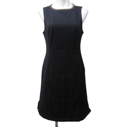 Fendi Jeans With Tags Dress Cut Lined Striped Sleeveless Long 42 Approx M Black