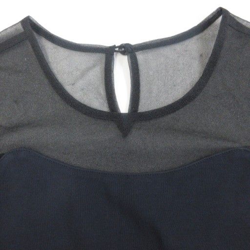 Balenciaga La Mode Dress Sheer Chiffon Cut Sleeveless Knee Length 38 Approx S