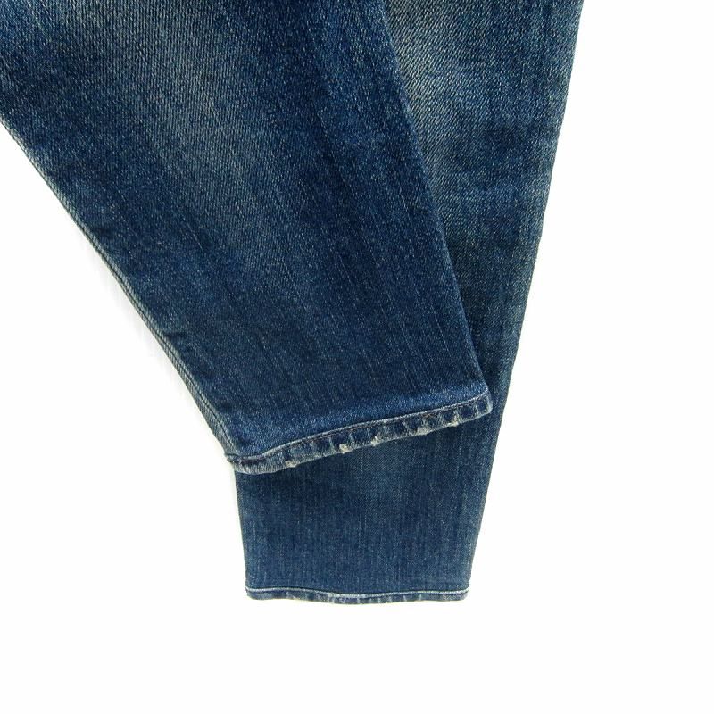 Gucci Tagged Denim Pants Jeans Skinny Pants Long Length GG Stitching Damaged 36