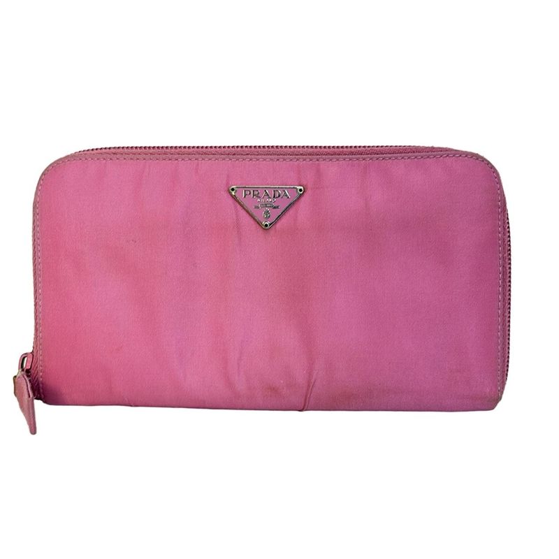 Prada Long Wallet - Pink Round Zipper