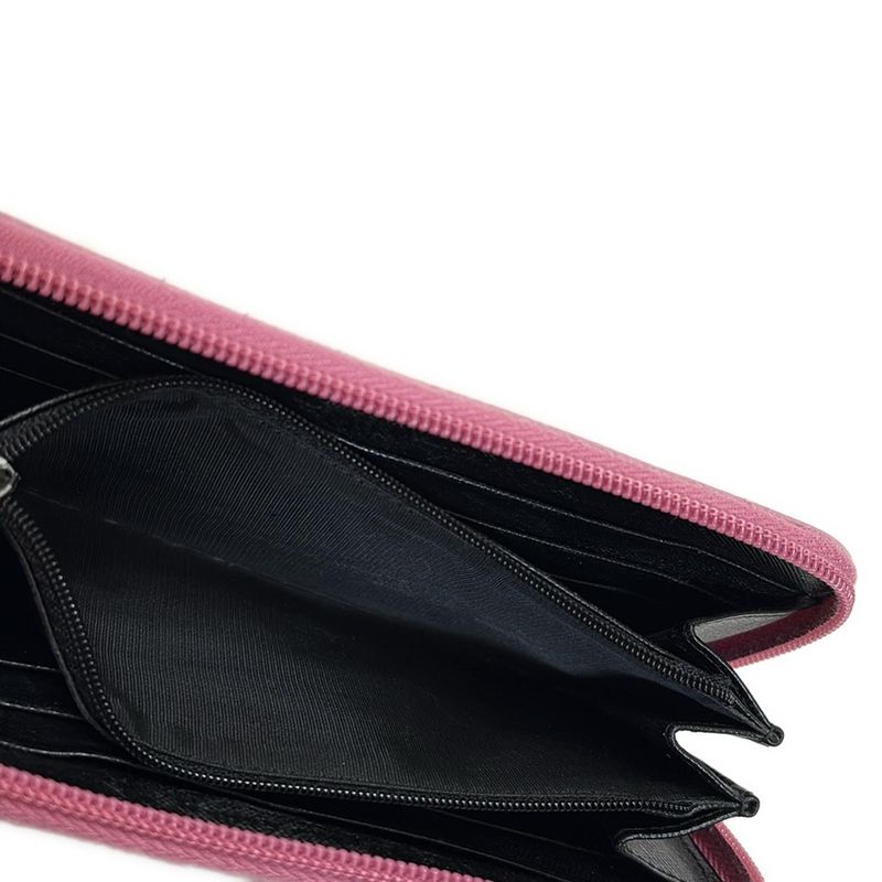 Prada Long Wallet - Pink Round Zipper