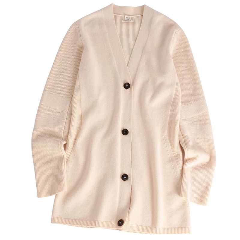 Hermes Cardigan Knit Long Sleeves Serie Buttons Wool