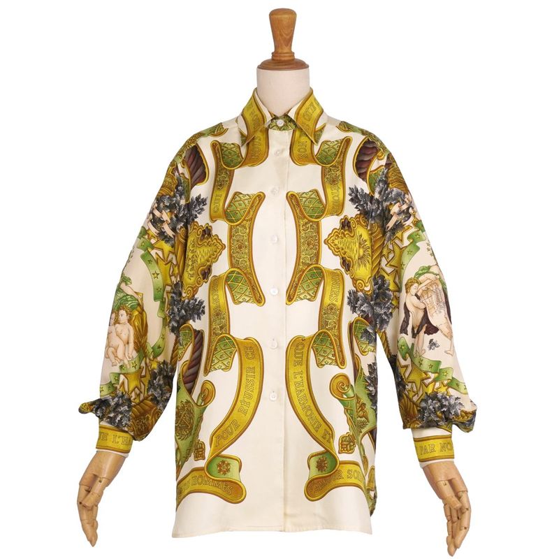 Vintage Hermes Shirt Blouse Long Sleeve