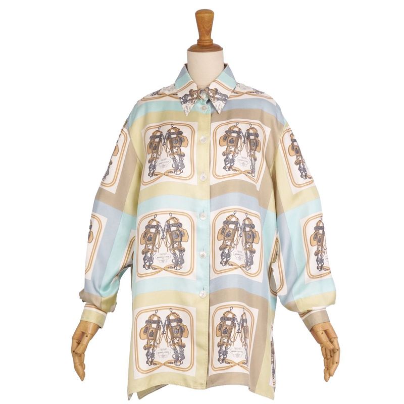 Vintage Hermes Shirt Blouse Long Sleeves Long Sleeves