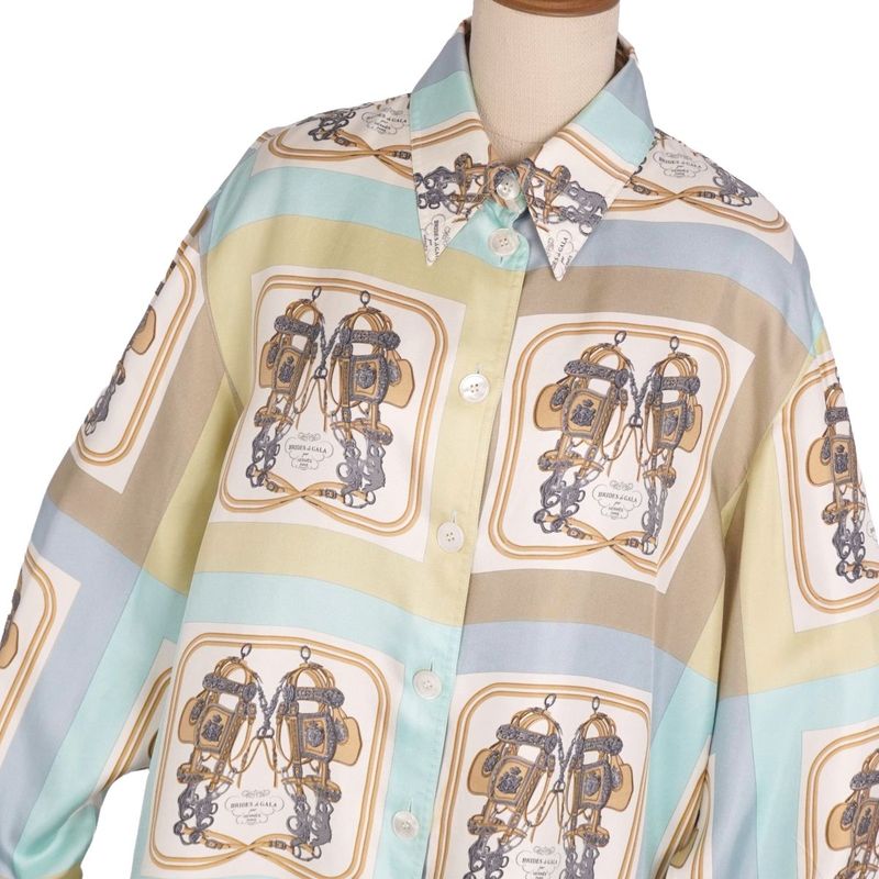 Vintage Hermes Shirt Blouse Long Sleeves Long Sleeves
