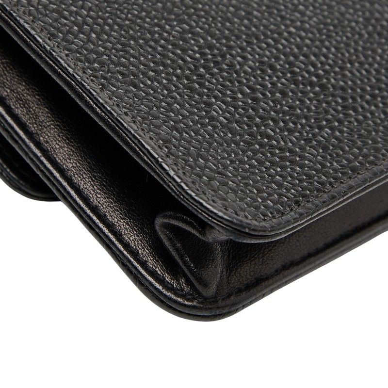 Chanel Coco Mark Chain Shoulder Bag Black Caviar Skin Women's Chanel