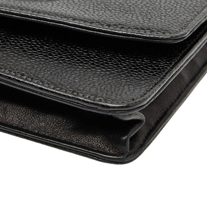 Chanel Coco Mark Chain Shoulder Bag Black Caviar Skin Women's Chanel