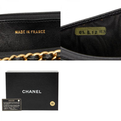 Chanel Coco Mark Chain Shoulder Bag Black Caviar Skin Women's Chanel