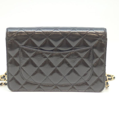 Chanel 20s Matrasse Black Aged Calf Ghardware 2.55 Chain Shoulder Wallet