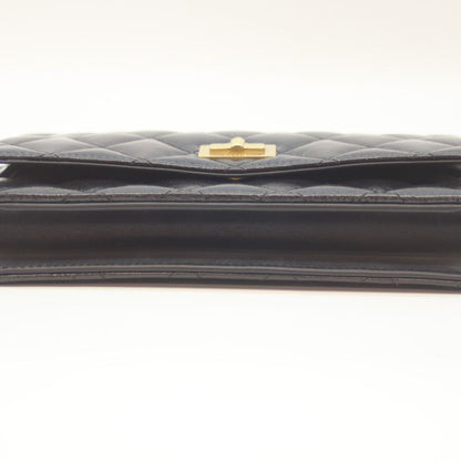 Chanel 20s Matrasse Black Aged Calf Ghardware 2.55 Chain Shoulder Wallet