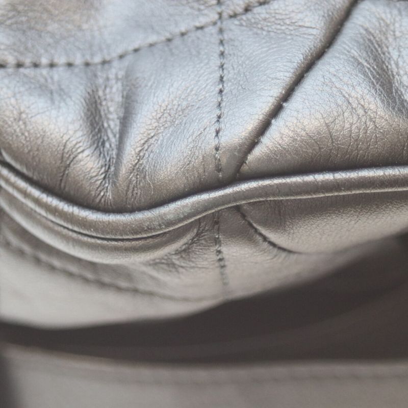 Chanel 16th Black and Antique Silver Vintage Calf Coco Pleats 2way Hobo Bag