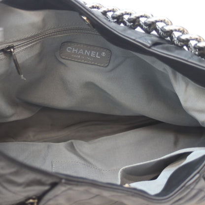 Chanel 16th Black and Antique Silver Vintage Calf Coco Pleats 2way Hobo Bag
