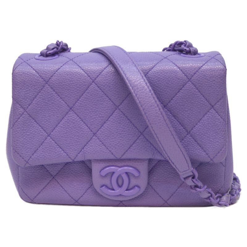Chanel No 29 As1784 Caviar Purple Mini Mastrasse Mini Flap Shoulder Bag