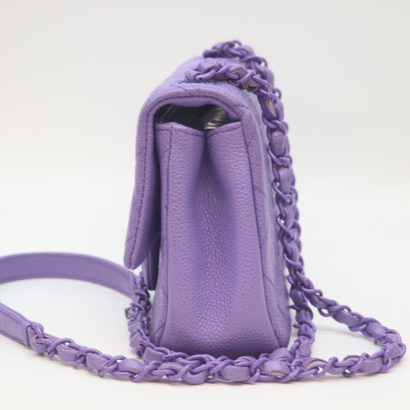 Chanel No 29 As1784 Caviar Purple Mini Mastrasse Mini Flap Shoulder Bag