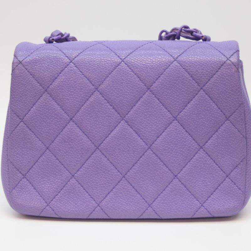 Chanel No 29 As1784 Caviar Purple Mini Mastrasse Mini Flap Shoulder Bag