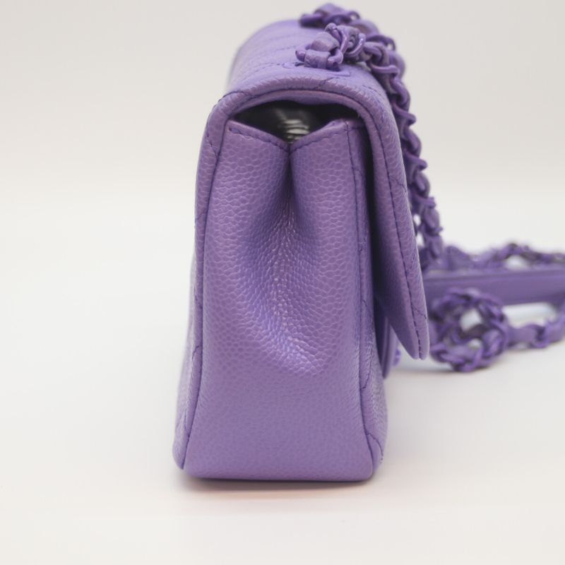 Chanel No 29 As1784 Caviar Purple Mini Mastrasse Mini Flap Shoulder Bag