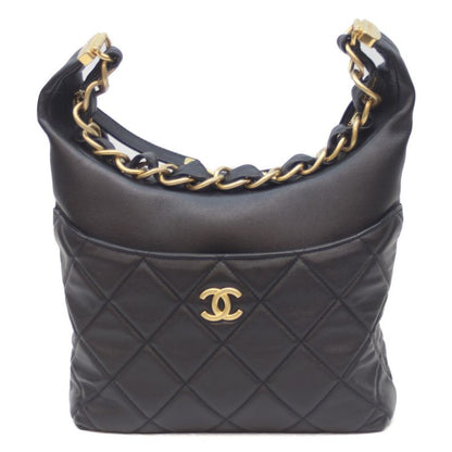Chanel As3292 Black Ghardware Lambskin Matrasse Hobo One Shoulder