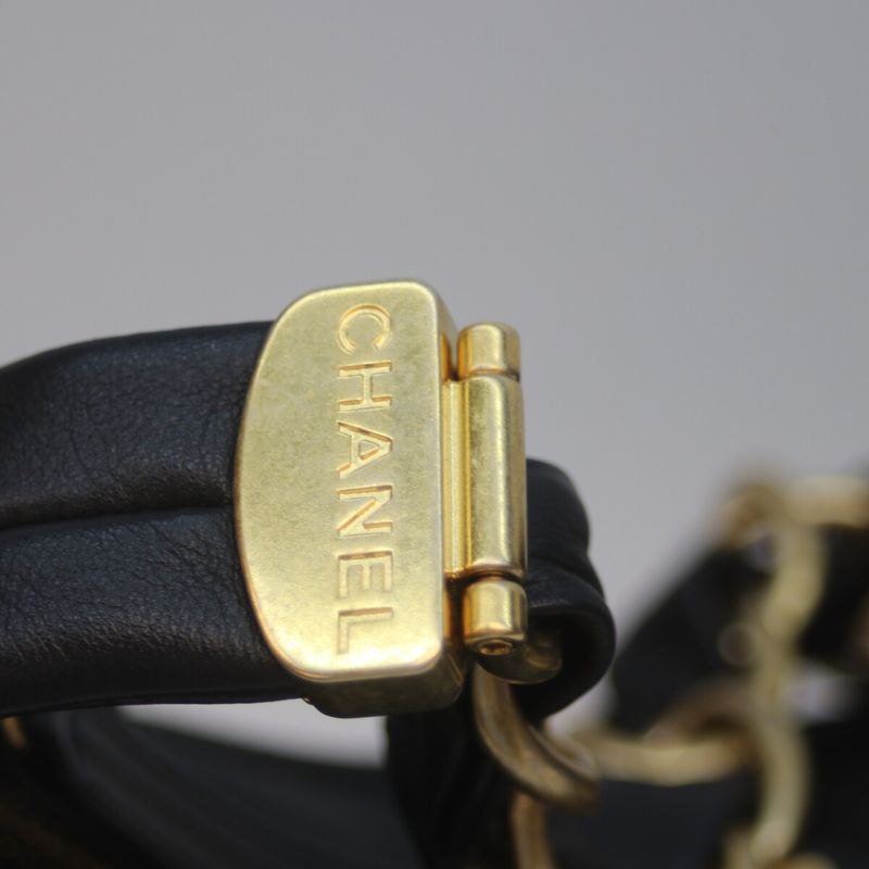 Chanel As3292 Black Ghardware Lambskin Matrasse Hobo One Shoulder