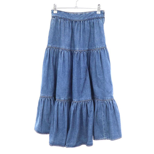 Celine Denim Flared Skirt S060 5021 07uw Indigo Blue 24