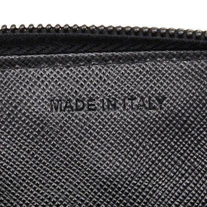 Prada Triangle Logo Plate Coin Case Coin Case Black Saffiano Leather Women Prada