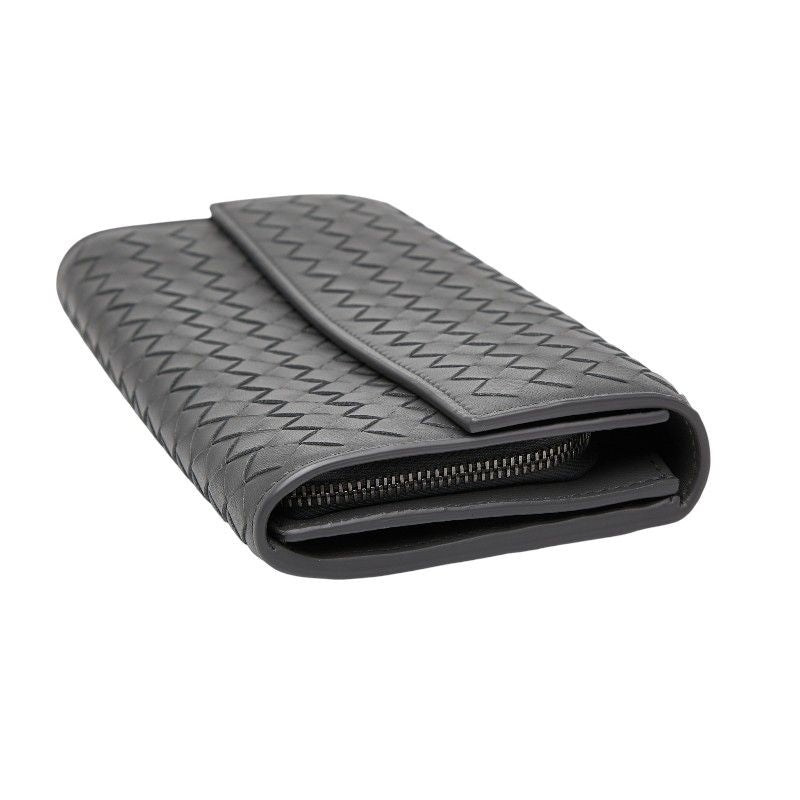 Bottega Veneta Intrecciato Gray Leather Women's Bottega Veneta