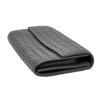 Bottega Veneta Intrecciato Gray Leather Women's Bottega Veneta