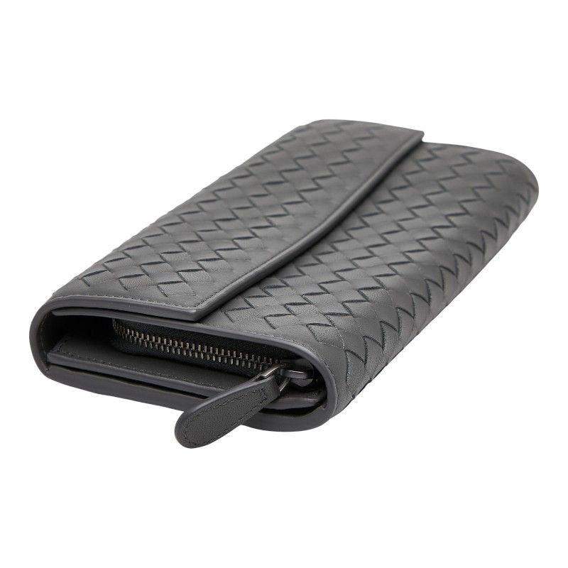 Bottega Veneta Intrecciato Gray Leather Women's Bottega Veneta