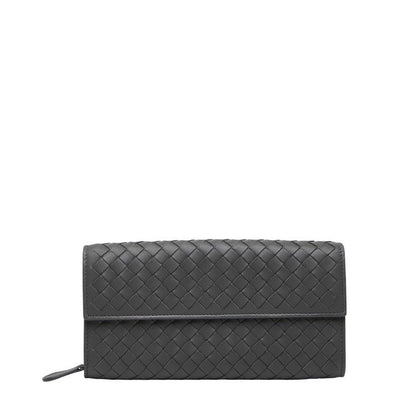 Bottega Veneta Intrecciato Gray Leather Women's Bottega Veneta
