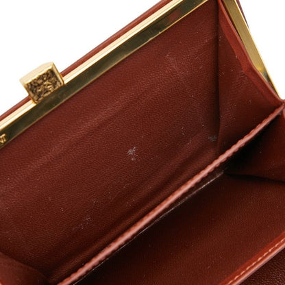 Saint Laurent YSL Logo Studded Brown Leather Women's Saint Laurent