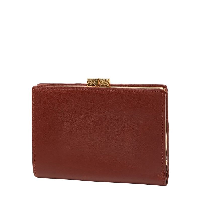 Saint Laurent YSL Logo Studded Brown Leather Women's Saint Laurent