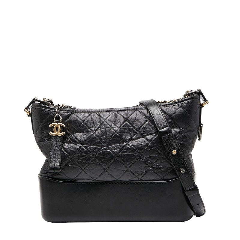 Chanel Gabrielle De Chanel Chain Shoulder Bag Black Leather Women Chanel