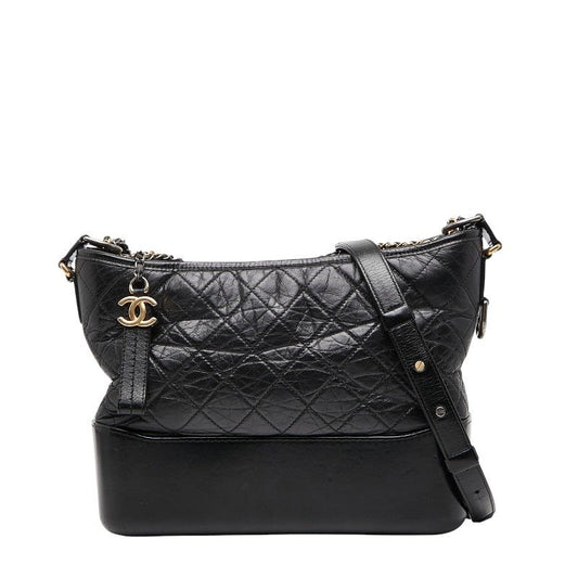 Chanel Gabrielle De Chanel Chain Shoulder Bag Black Leather Women Chanel