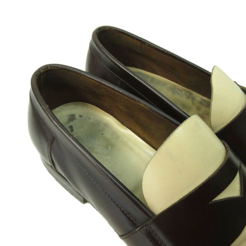 Prada Coin Loafer Shoes Leather Bicolor 9 27.0cm (10.63in) Brown Beige 1120