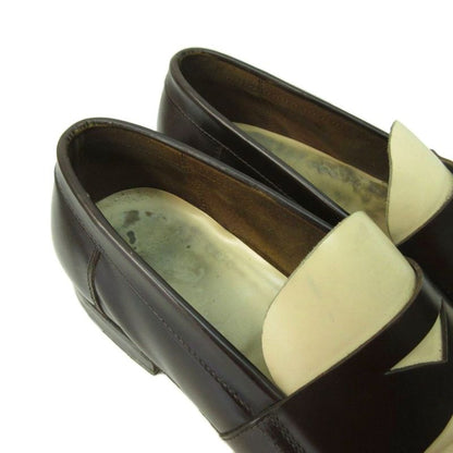 Prada Coin Loafer Shoes Leather Bicolor 9 27.0cm (10.63in) Brown Beige 1120