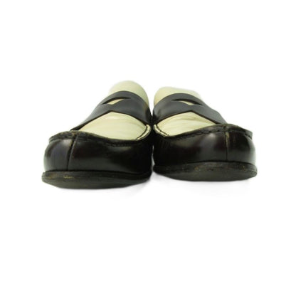 Prada Coin Loafer Shoes Leather Bicolor 9 27.0cm (10.63in) Brown Beige 1120