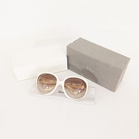 Christian DIOR Glossy1 Sunglasses N5a02 White Brown 62 Mouth 20 125 AA