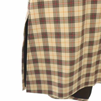 Louis Vuitton Wrap Check Skirt Silk-blend Lamb Leather 38 Brown Beige Multicolor