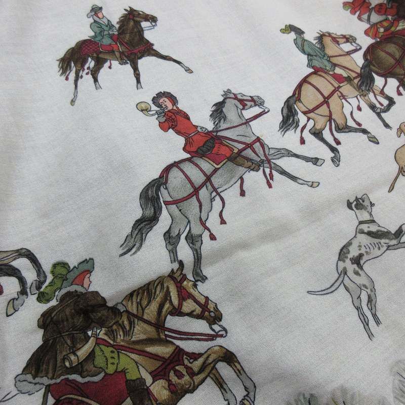 Hermes Silk Cashmere Knit Sweater High Neck Carriage Horse Pattern Horse People