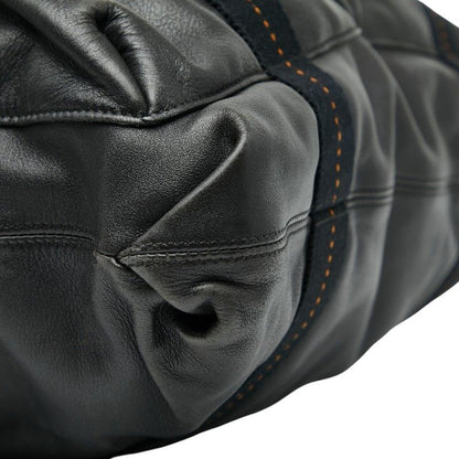 Hermes Caravan Vertical GM Tote Bag Shoulder Bag 2WAY Black Voderma Canvas