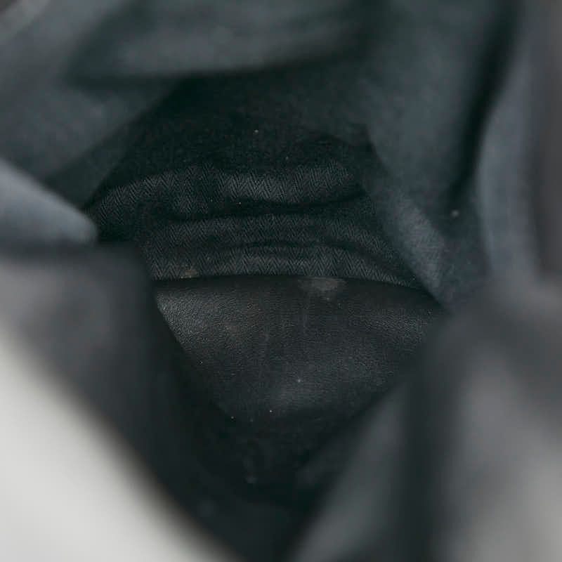 Hermes Caravan Vertical GM Tote Bag Shoulder Bag 2WAY Black Voderma Canvas