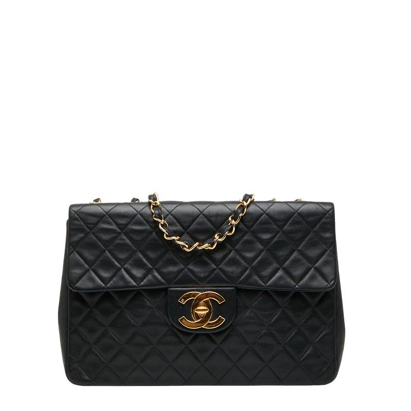 Chanel Matelasse Coco Mark Chain Shoulder Bag Black Lambskin Ladies Chanel