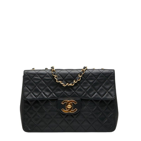 Chanel Matelasse Coco Mark Chain Shoulder Bag Black Lambskin Ladies Chanel