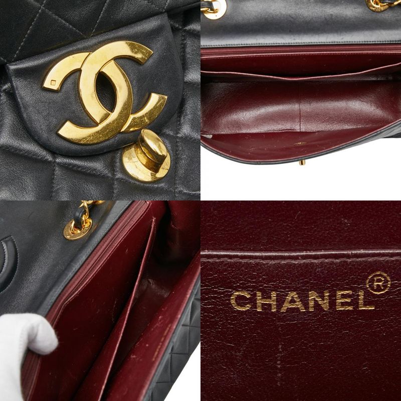 Chanel Matelasse Coco Mark Chain Shoulder Bag Black Lambskin Ladies Chanel