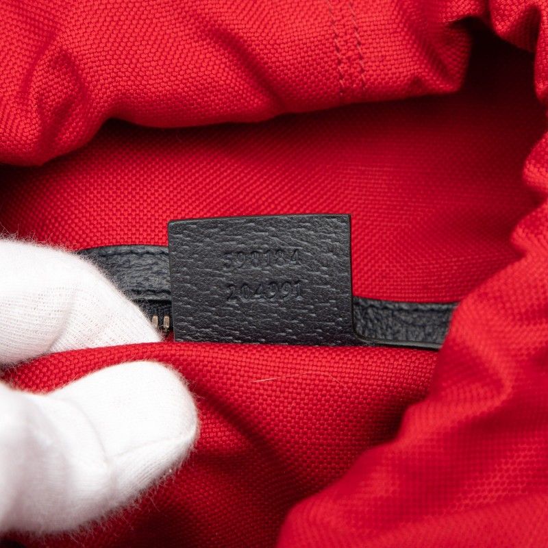 Gucci GG Wool Backpack 598184 Navy Red Wool Leather Women's Gucci