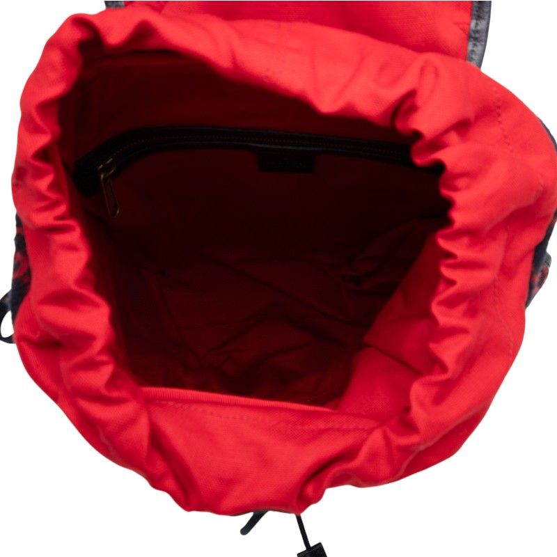 Gucci GG Wool Backpack 598184 Navy Red Wool Leather Women's Gucci