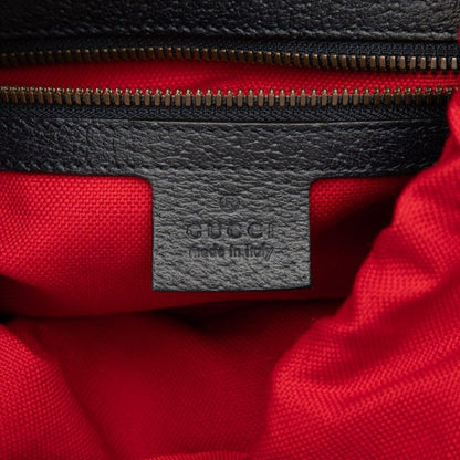 Gucci GG Wool Backpack 598184 Navy Red Wool Leather Women's Gucci